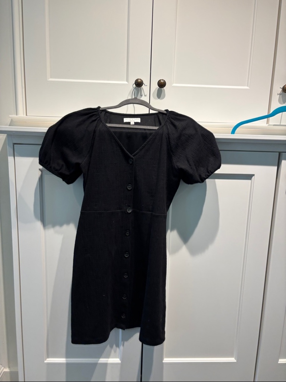 Madewell Black Mini Dress with Puff Sleeves
